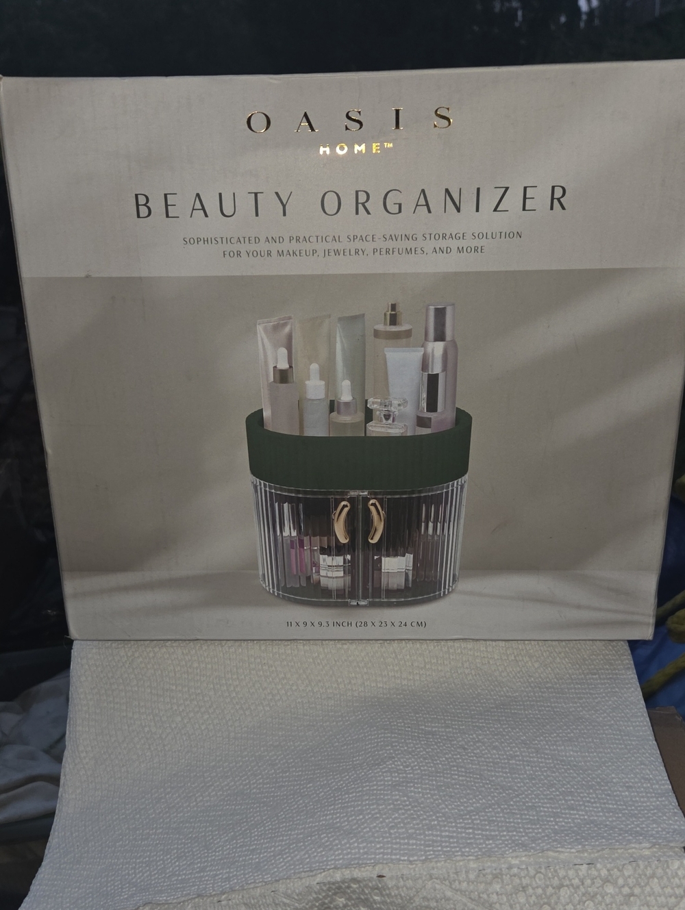 Oasis Beauty Organizer - Green Top with Clear Base